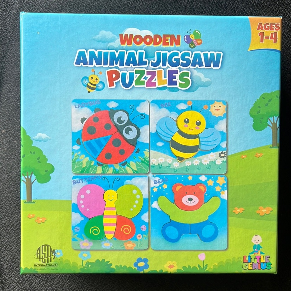 LITTLE GENIUS Wooden Puzzles (4)